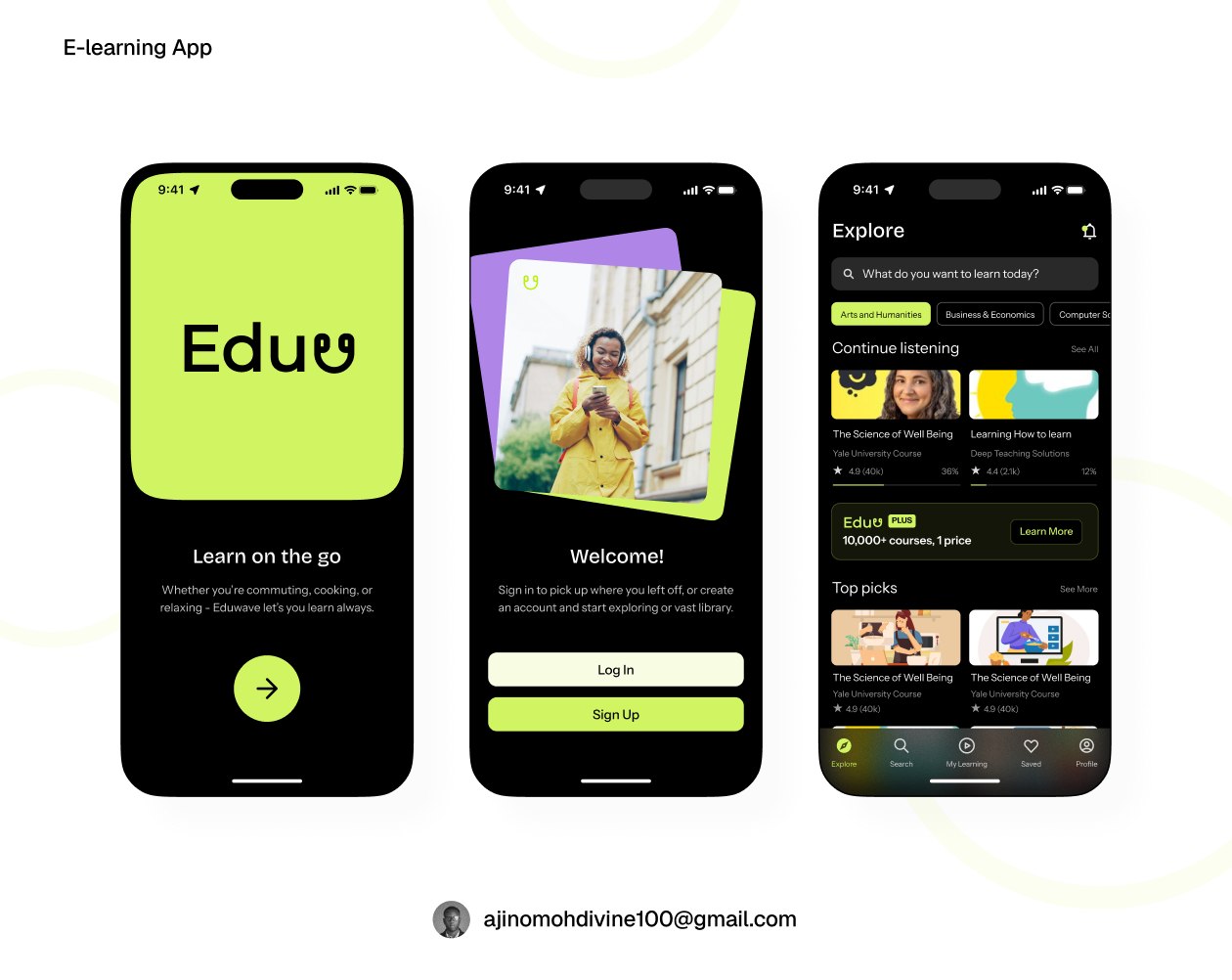 EDUU e-learning app screens